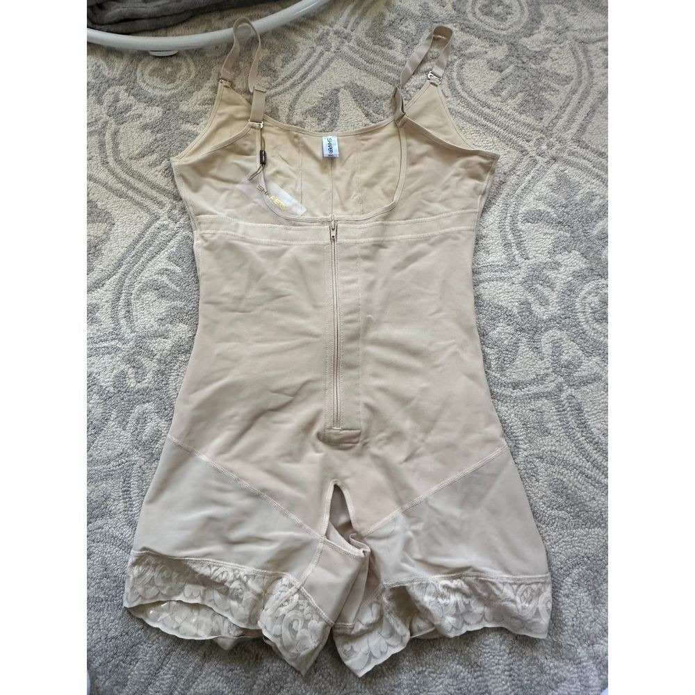 SHAPERX Nude Bodysuit Shapewear Slimming Tummy Control Zipper Closure
